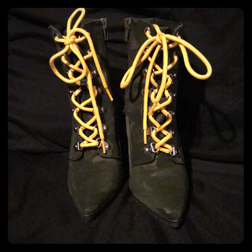 Steve Madden camo high heels.